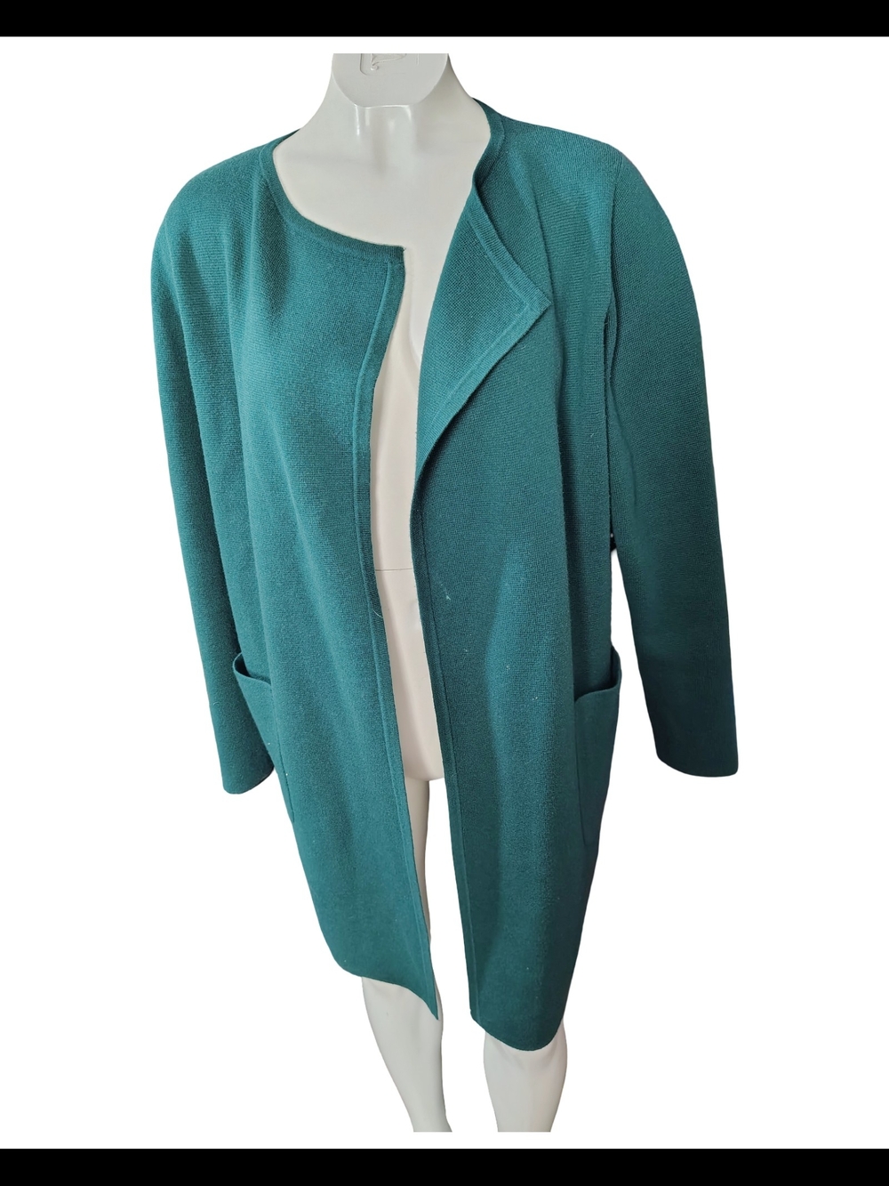 J. Crew Teal Wool Open-Front Coatigan